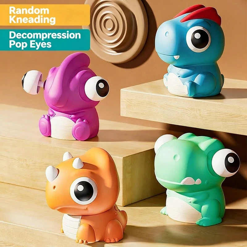 ظهرت ديناصور لعبة الضغط الإجهاد الإغاثة تململ لعبة مع عيون جوجلي لينة المطاط ظهرت عيون ضغط لعبة