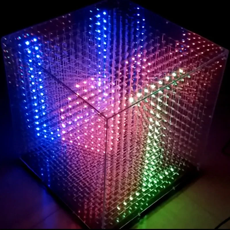 3D16 Light Cube Kit 16X16X16 Electronic DIY Production Parts STM32 Naked Eye 3D Smart Advertising Box