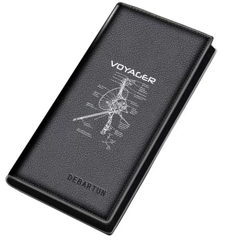 Spacecraft detailed diagram instrument label Men's Long Wallets Business Stylish Printing Design Casual Use Christmas Valentine'