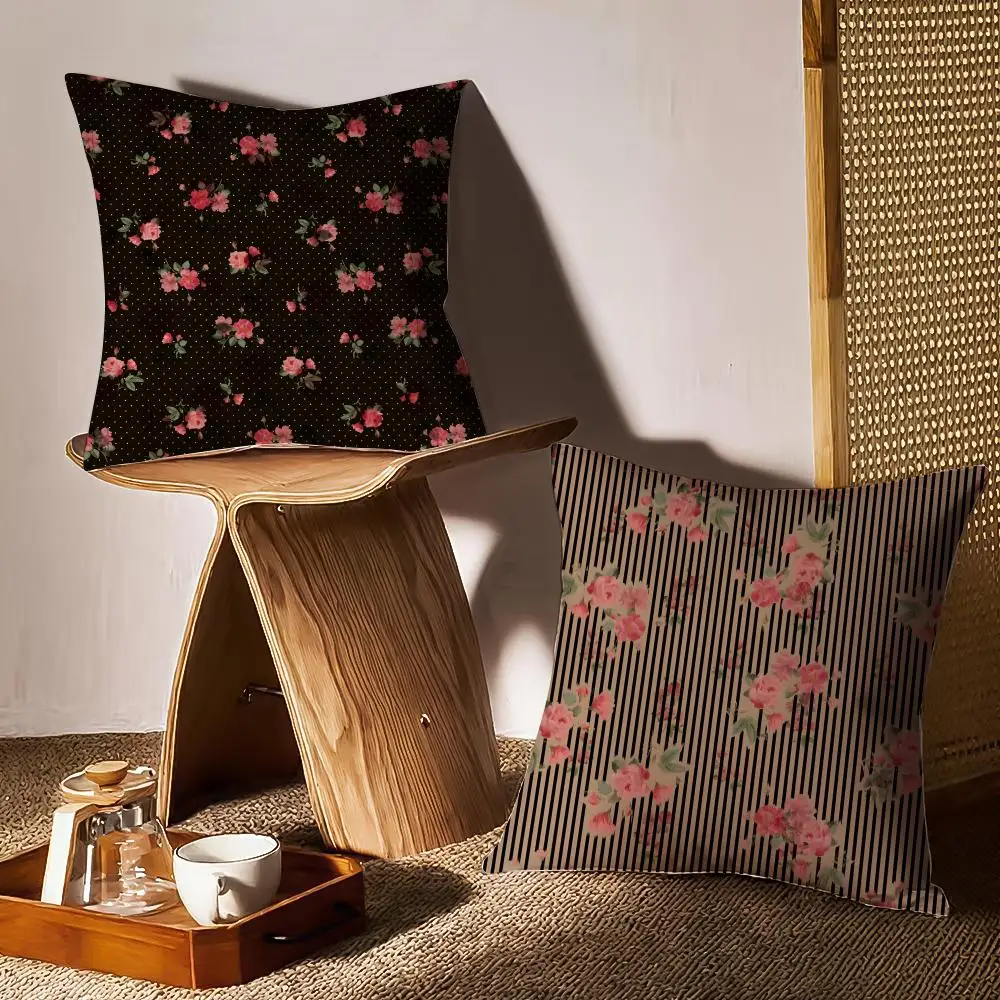 Warm Roses Bloom In Midsummer Pillow Case Anti-dustmite Pillowcase Invisible Zipper Silky Short Plush Sofa Cushion Cover