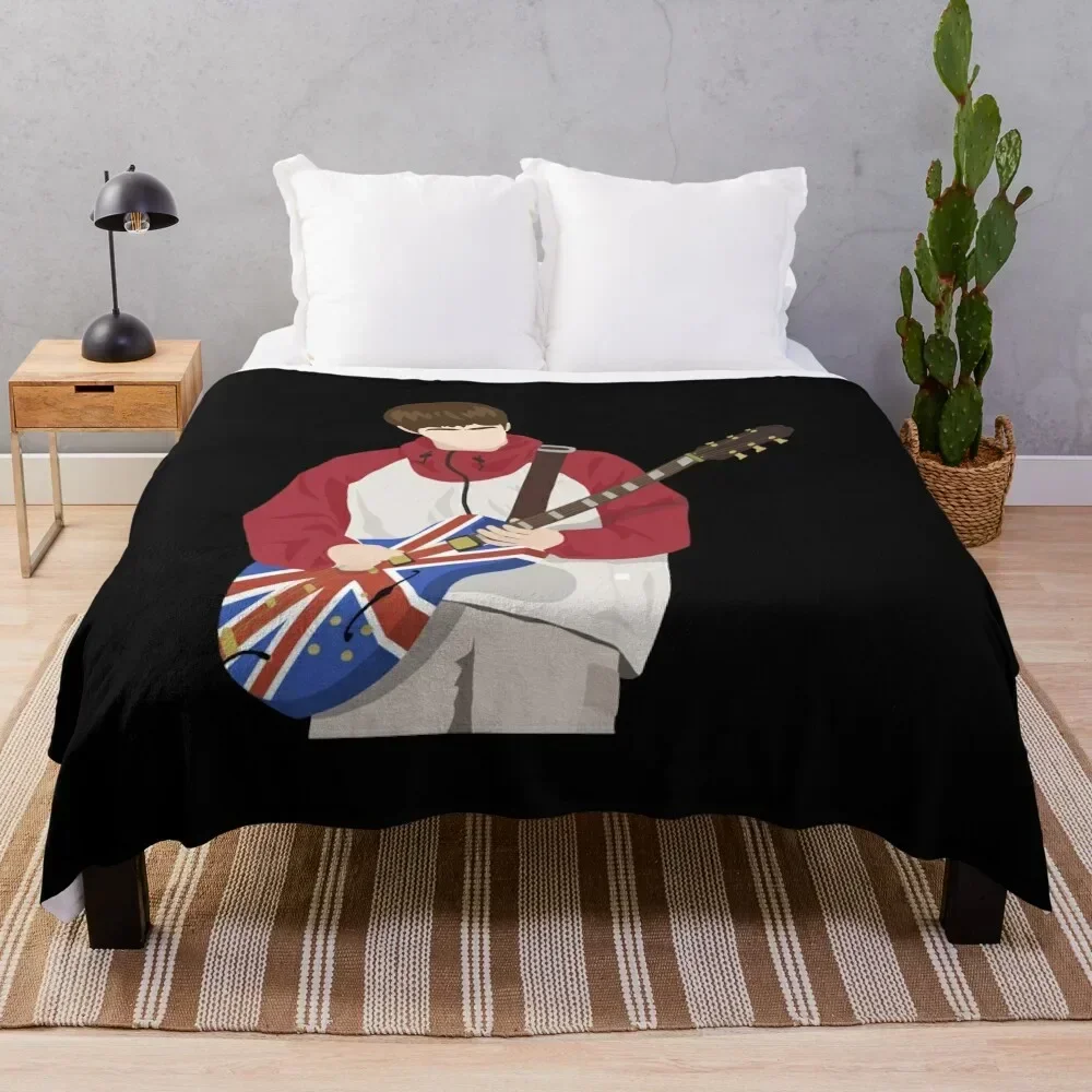 

Noel Gallagher with Guitar Throw Blanket cosplay anime Cute Plaid warm for winter Blankets