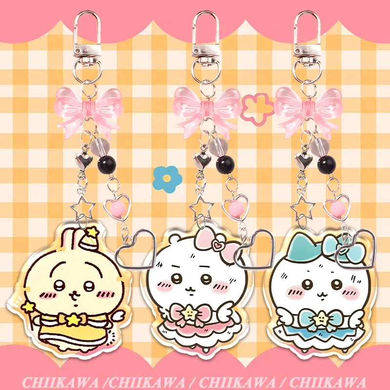 

A14 см Chiikawa акриловый двухсторонний узор брелок Hachiware Usagi Momonga студенческий рюкзак милый кулон украшение для вечеринки подарок