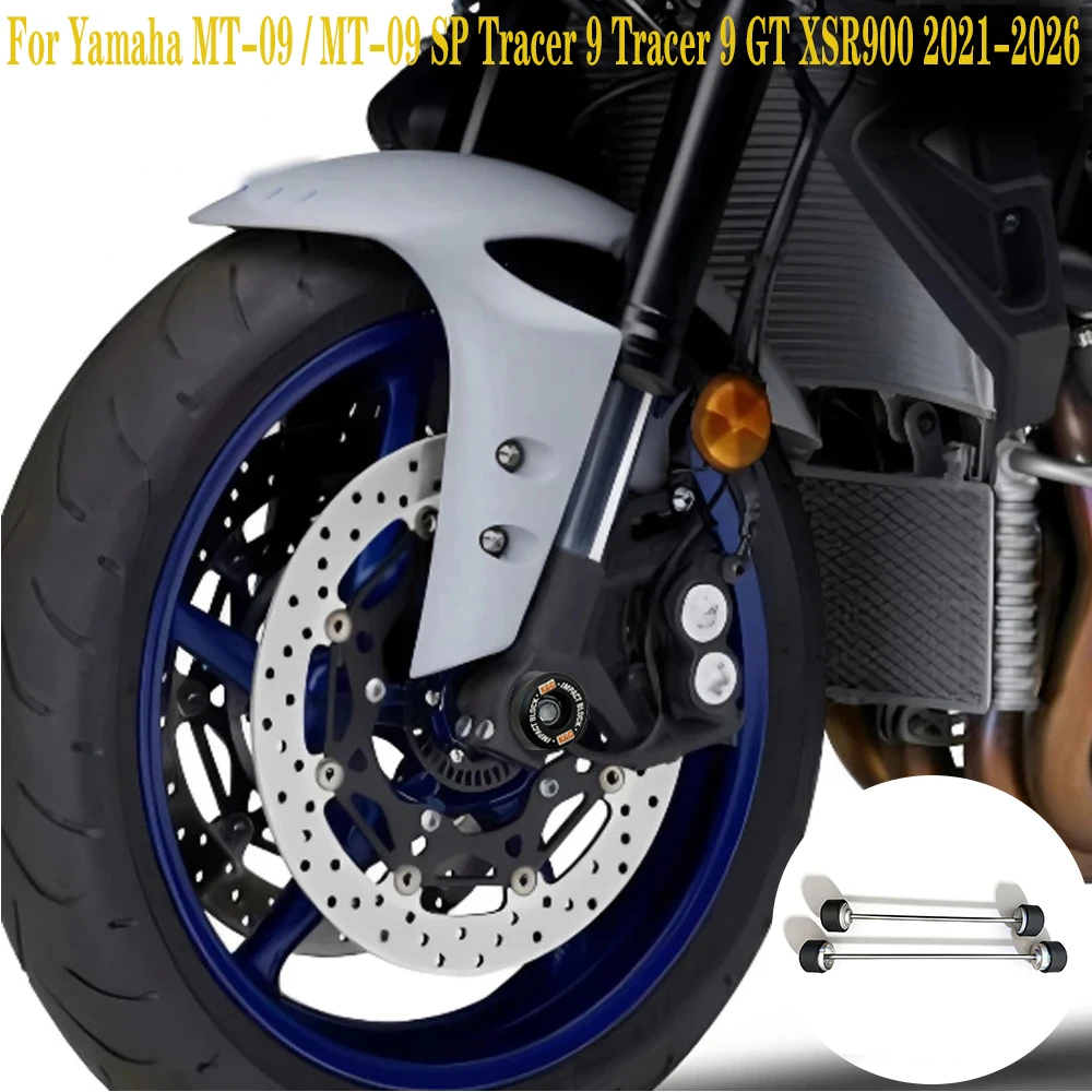 MT09 2021 Front Rear Axle Fork Crash Slider For YAMAHA MT-09 Tracer 900 9 GT 2022 2026 Motorcycle Wheel Hub Anti-Collision Block