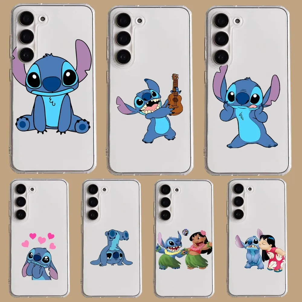 

Stitch Cartoon Phone Case For Samsung Galaxy A52 A12 A51 S21 Edge S22ULTRA S23 S20LITE Plus Ultra Transparent Cover