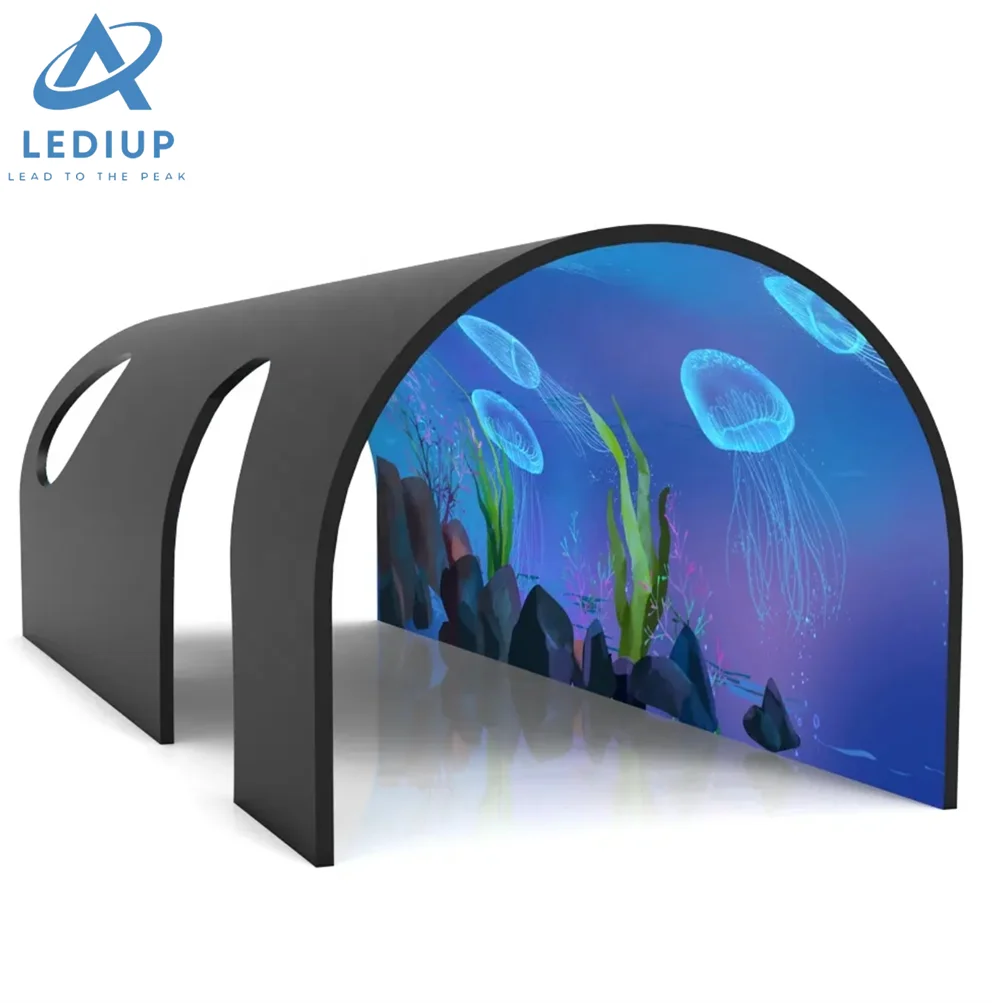 LEDIUP Flexible Led Screen Display 360 Degree Roof Circular Cylinder Panel Billboard Rollable Screen for Commercial Centre