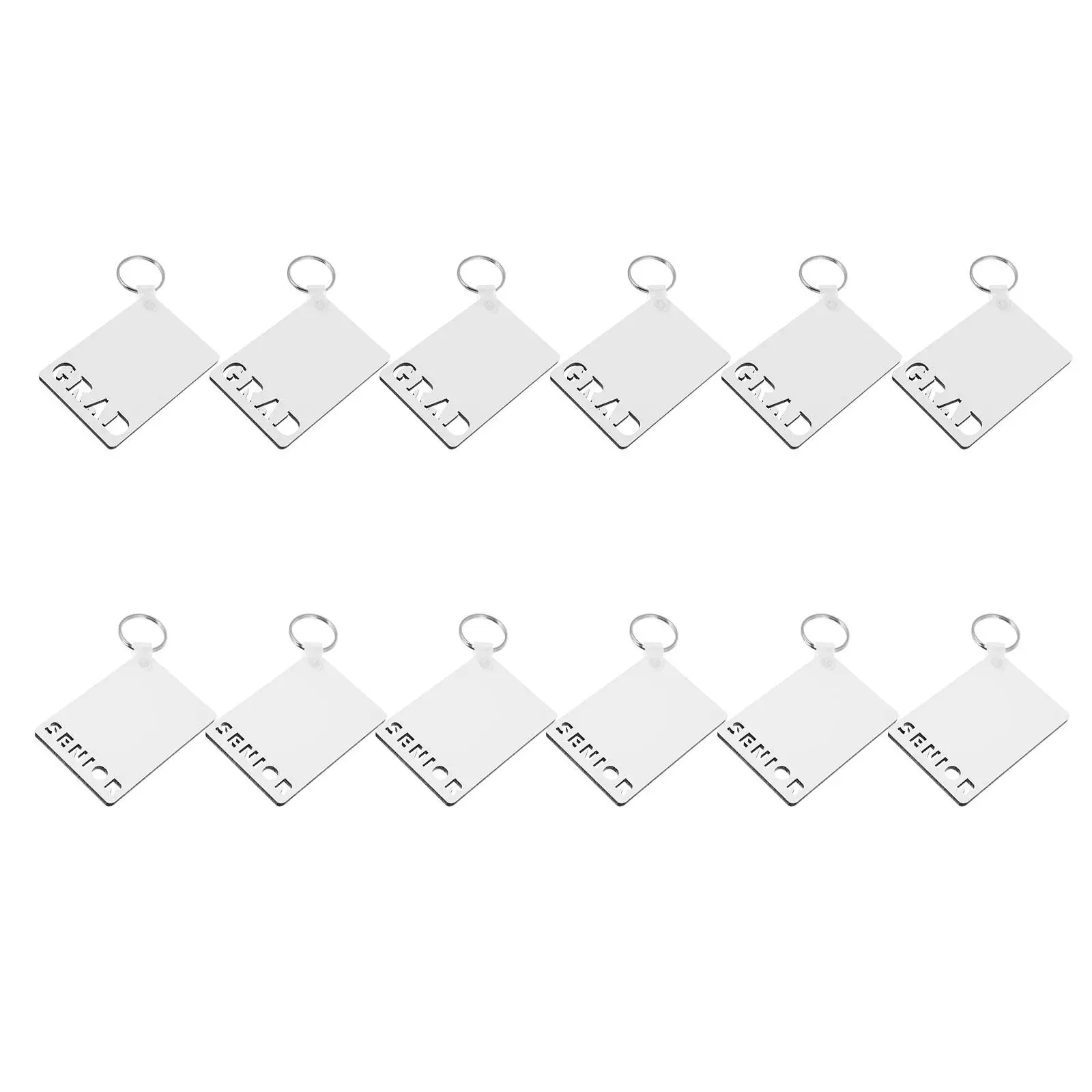 

12 Pcs Key Chain Blanks Sublimation Keychains Keyrings Charm Craft Supplies Jewelry Making Accessories DIY Projects