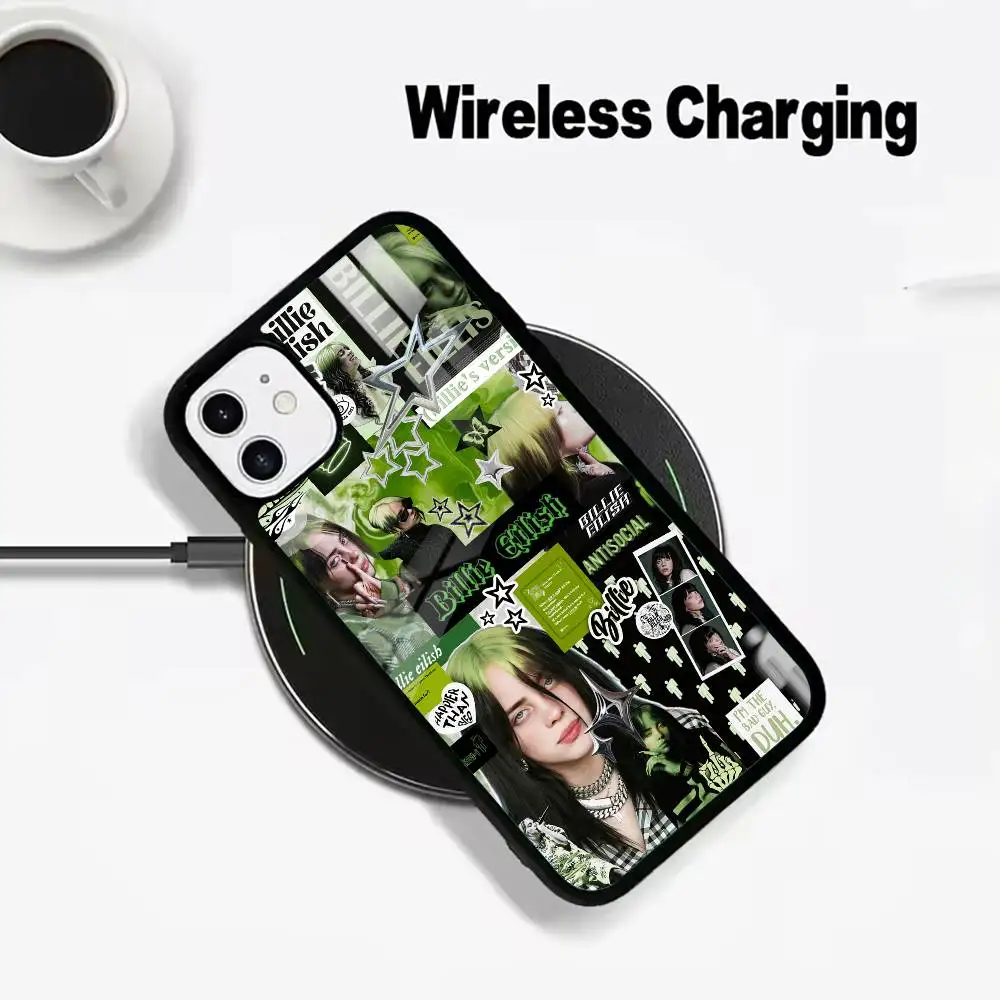 Gen Z talented singer-Billie E-Eilish For IPhone17 16 15 14 13 12 11 Plus Pro Max Plus Wireless Charger Phone Case