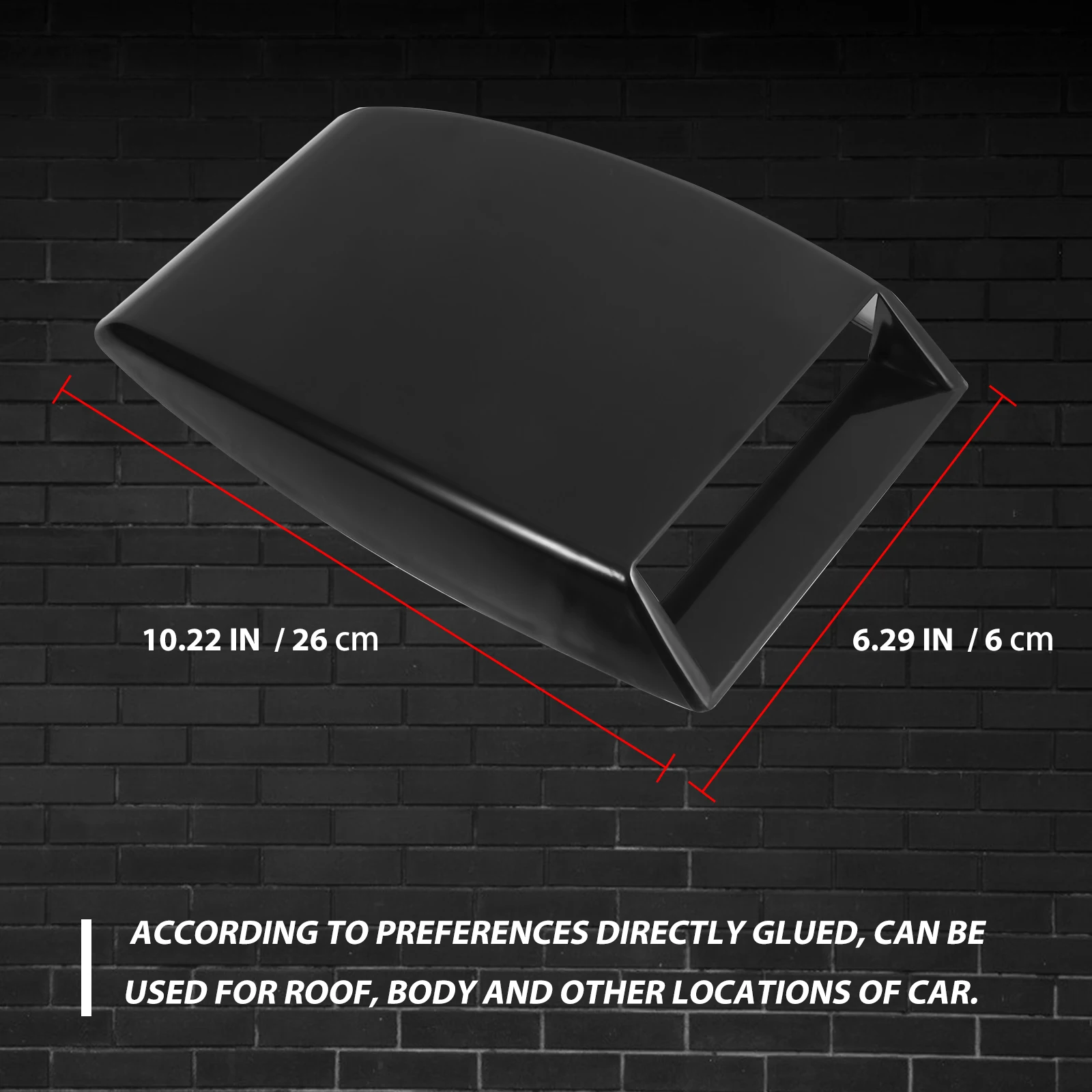 

Adhesive Simulation Vent Air Flow Intake Decorative Cover Hood Scoops Car Body Roof Universal Fit Easy Install Fake Ventilation