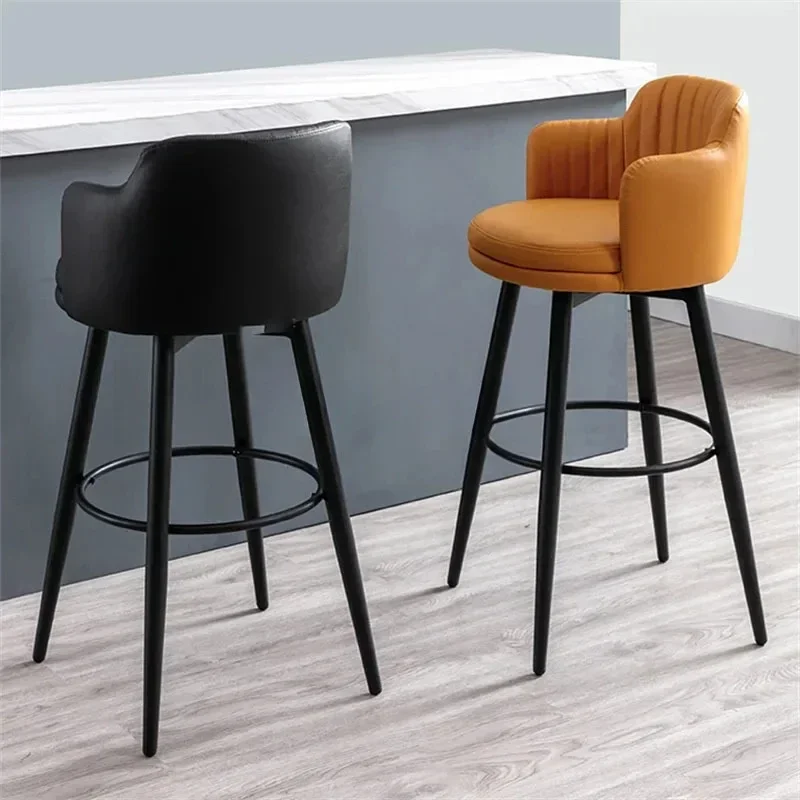قسط مسند الظهر المطبخ بار البراز قطب معدن أسود الساقين الحديثة الطعام كرسي طويل الساق عشاء صالة المنزل ديكور المنزل