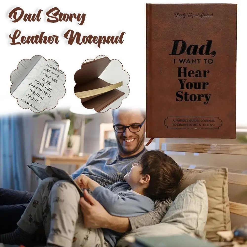 

Dad, I Want To Hear Your Story Notebook With Leather Cover Multi-functional Portable Exquisite Lettern Father’s Guided Journal