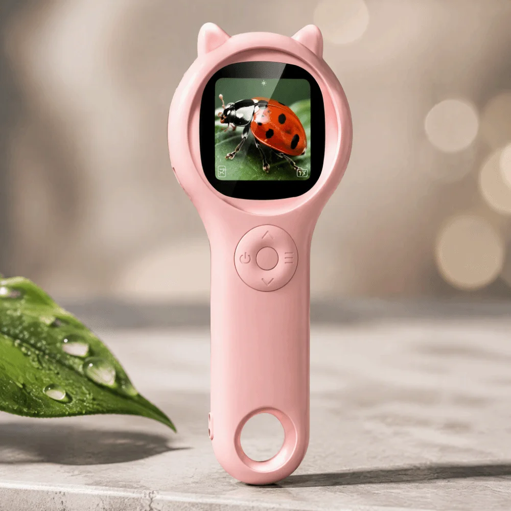 2 Inch IPS Screen Children's Digital Microscope Portable Handheld Kids Microscope 8 LED Light 2 Million Pixels