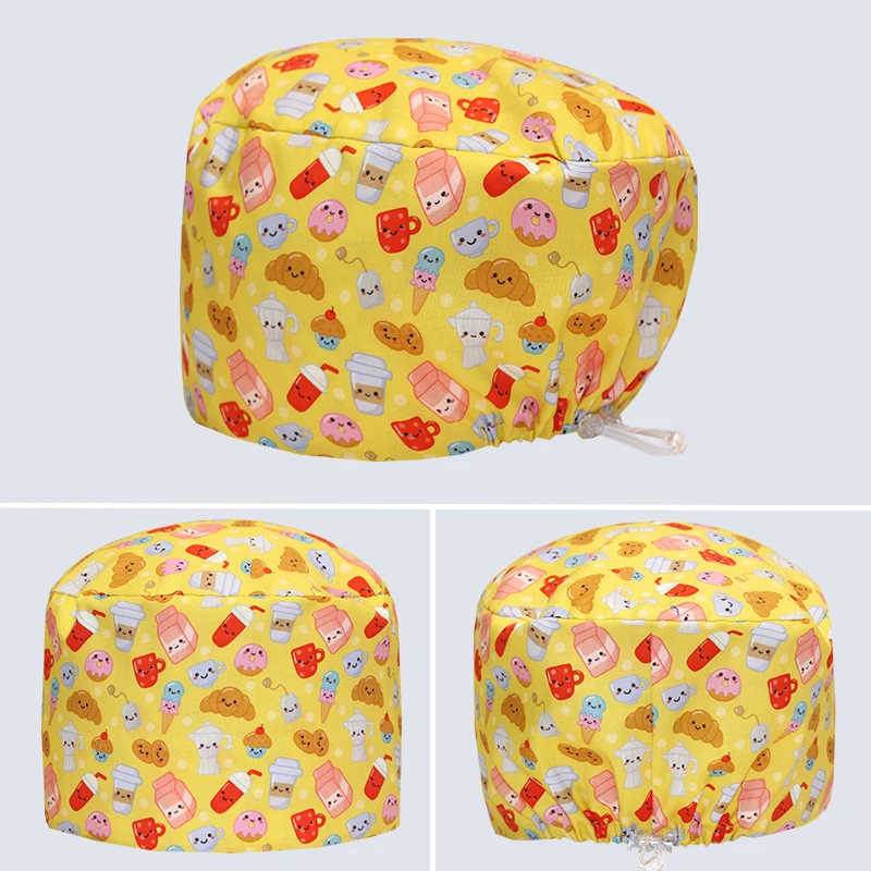 Cheap Scrub Caps for Women Digital Printing Dentist Hat Hospital Pediatrician Healthy Center Nursing Cap Premium Medical Hat