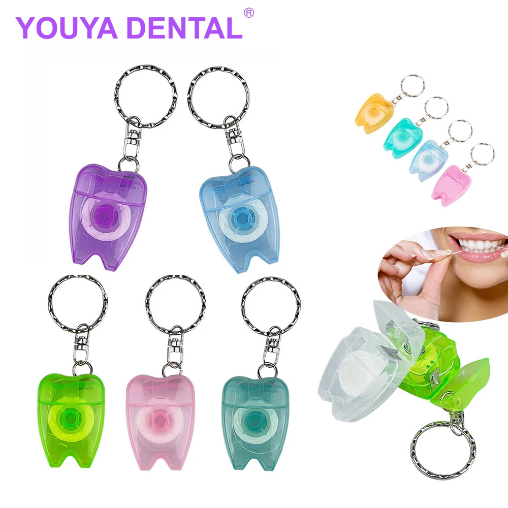 LLavero de hilo Dental de 30 piezas y 15M, hilo Dental portátil para el cuidado bucal, Limpieza de dientes, higiene bucal, regalo