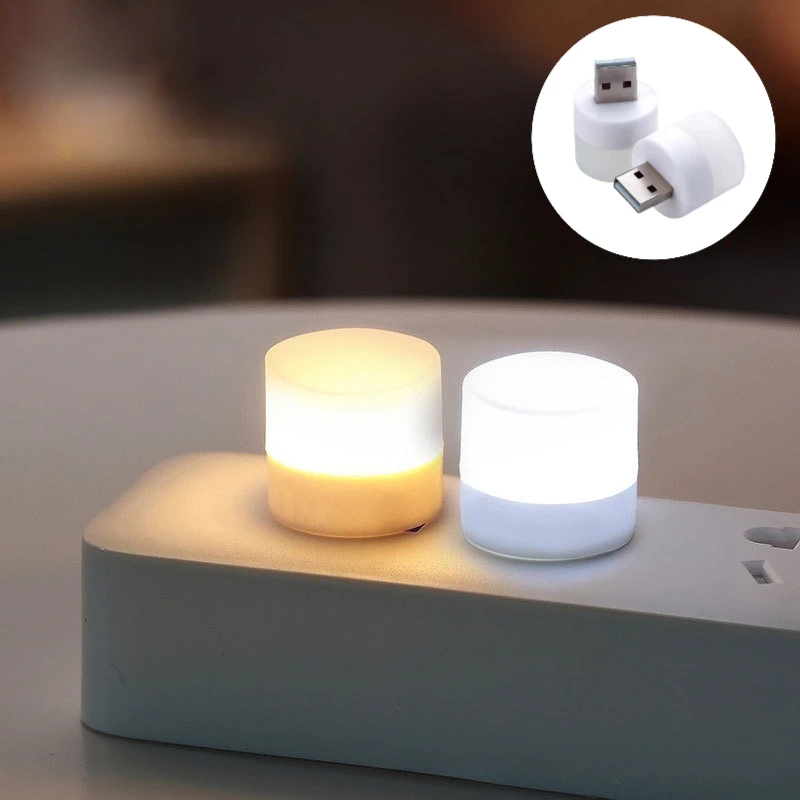 

3Pcs Mini USB Night Light Warm White Eye Protection Book Reading Light-USB Plug Computer Mobile Power Charging LED night Lamp