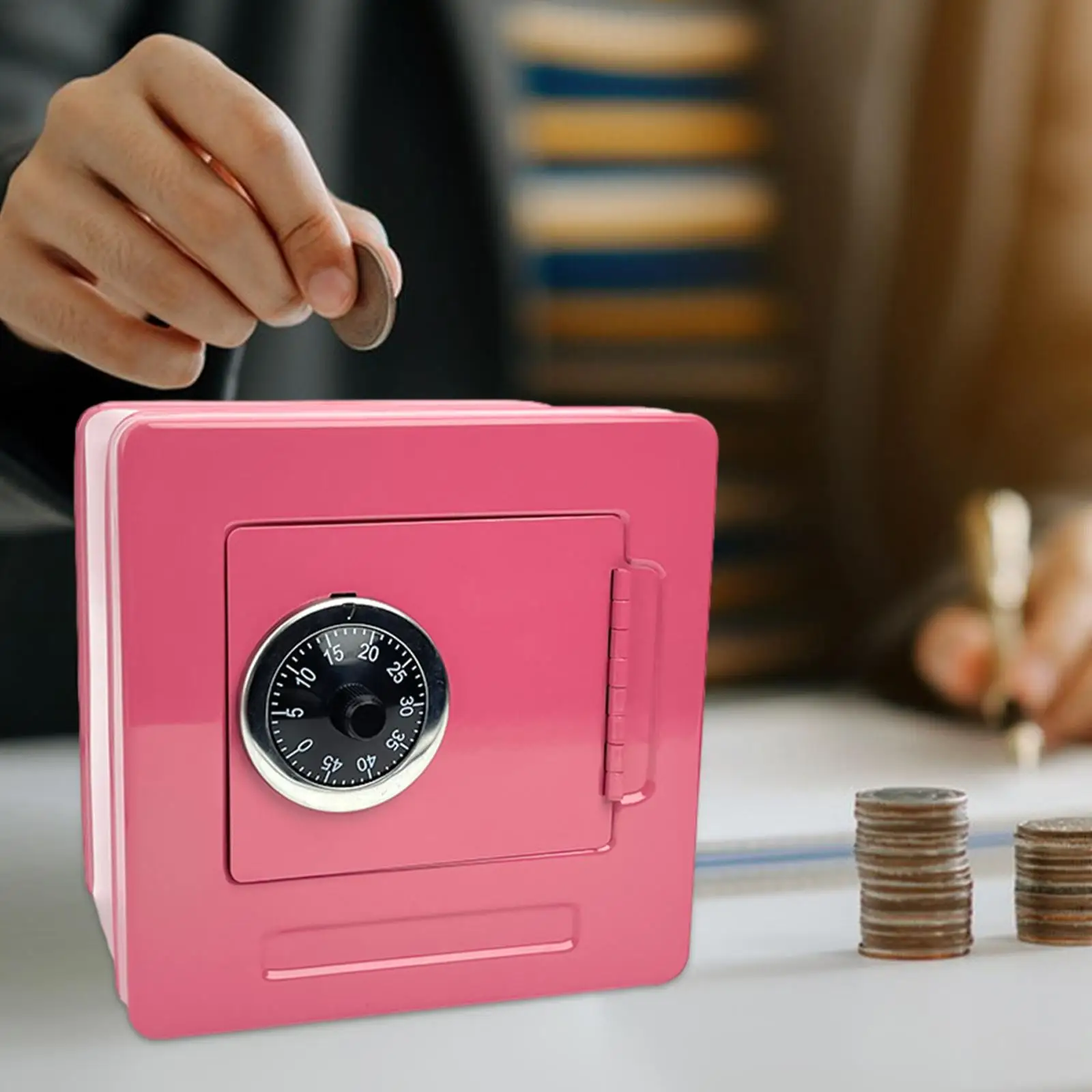Savings Piggy Bank for Kids with Code Lock Metal Money Box for Cash Coins Password Bank for Home Bedroom Decor