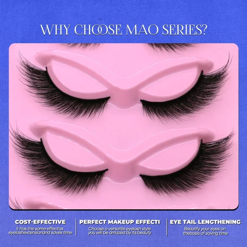5 paia Ciglia Cat Eye Ciglia finte visone Ciglia con estremità alate Ciglia allungate Ciglia finte Estensione ciglia lunghe naturali