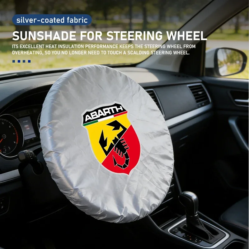 Foldable Steering Wheel Sun Shade Cover Suitable for Abarth 124 GT 500C 500L Punto Bravo Heat Insulation Protector