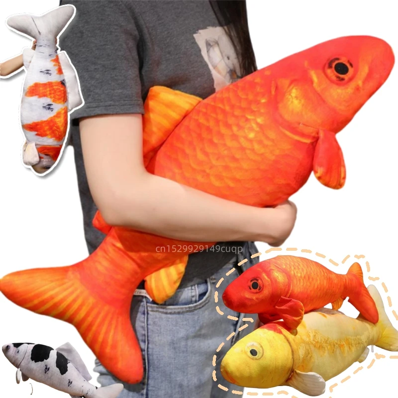 

30-100cm Simulation Koi Fish Plush Toy Pillow Lifelike Colorful Red Gold Goldfish Plush Toy Home Decoration Gift For Children