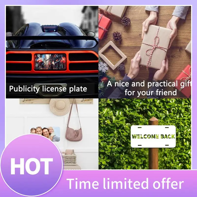 

B69C 10 Pack Sublimation License Plate Blanks,Thickness 0.65Mm Heat Thermal Transfer Sheet DIY Picture Sublimation Blank
