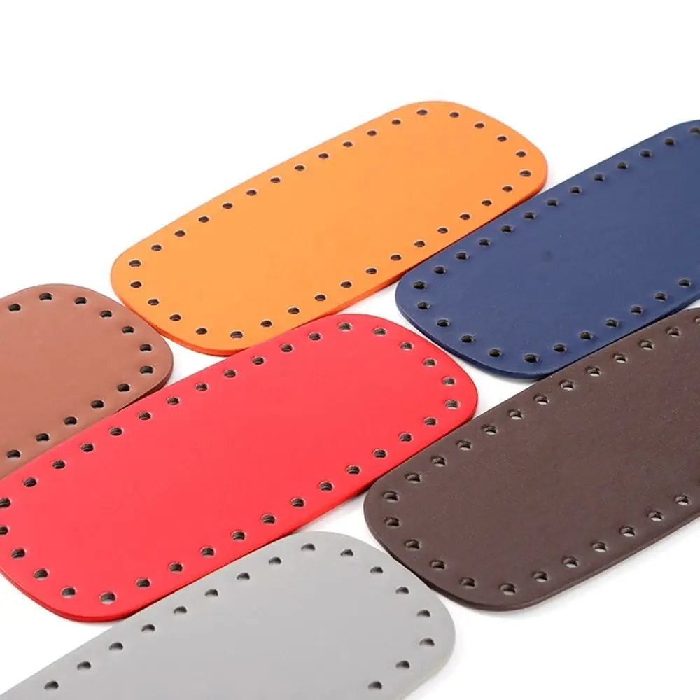 

DIY PU Leather Crochet Bag Bottom With Holes Making Bags Purse Knitted Bag Base Oval Long Bag Bottom Bags Accessories