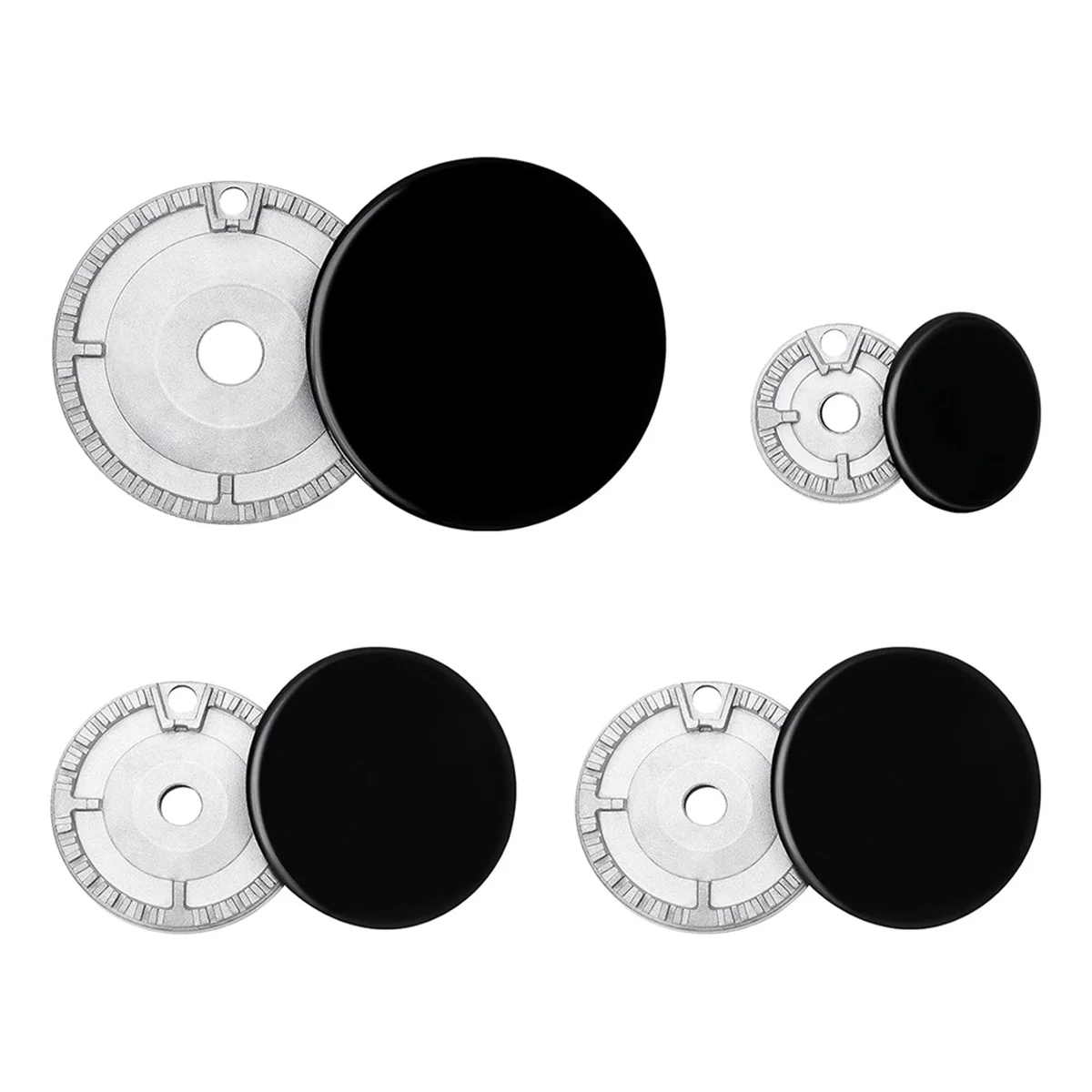 AT77 8 PCS Cooker Hat Set Oven Gas Hob Burner Crown Flame Cap Replacement Kit Fits Most Gas Stove Burners Head