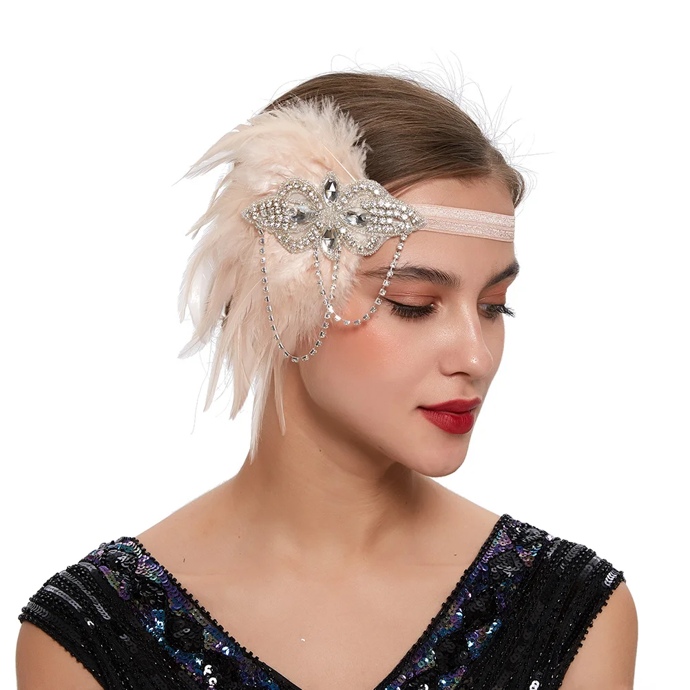 

Headband Vintage 1920S Rhinestone Tassel Hairpiece for Women Tea Party Formal Event Photography Roaring 20S Costume