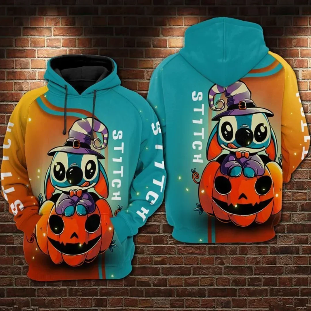 Hoodie motif 3D Disney Stitch, Sweatshirt kasual Unisex, Hoodie Halloween, Hoodie modis, pakaian Pullover anak-anak, Hoodie modis, Hoodie Harajuku, untuk pria dan wanita