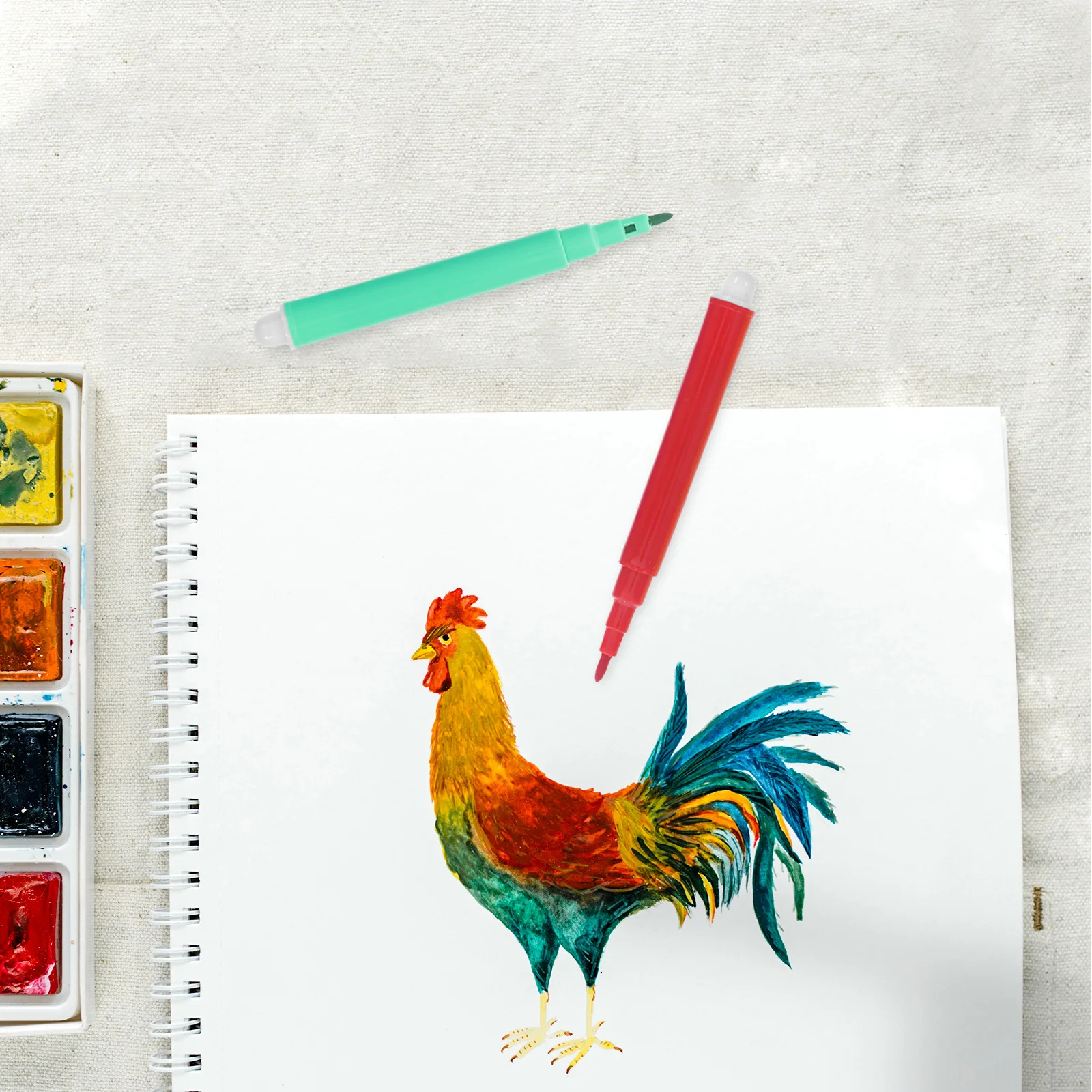 

12Pack Watercolor Brush Pens Smooth Ink 6 for Kids DIY Classroom Home Drawing Marker Supplies Pen Color