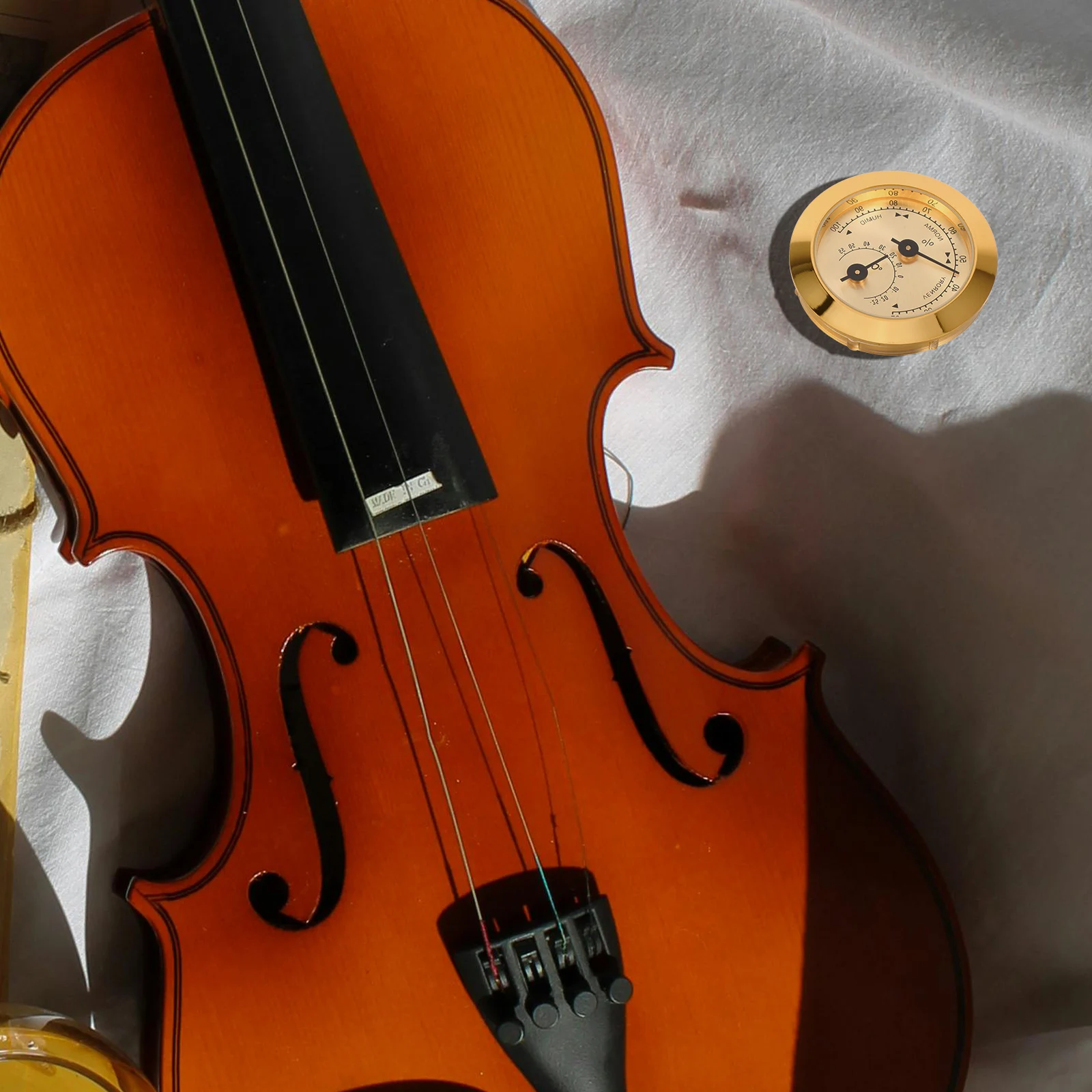 

Violin Hygrometer 50MM Silver Zinc Alloy Temperature Monitor Guitar Violin Accessories Mini Humidity Meter Acoustic Case