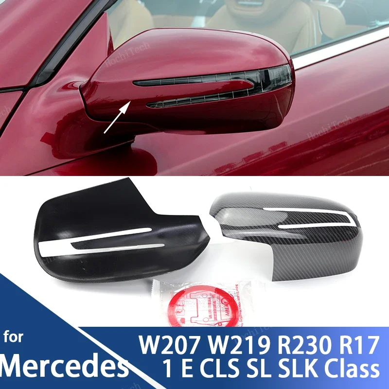 Real Carbon Fiber Side Mirror cover Cap Sticker overlay for Mercedes-Benz W207 W219 R230 R171 E-Coupe CLS SL SLK Class