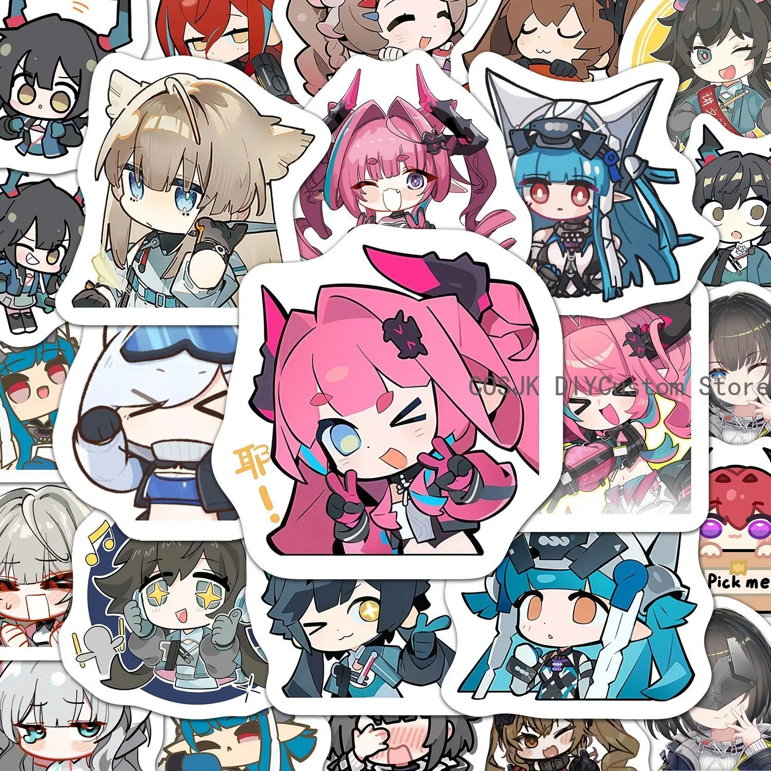 

60 шт. Arknights: Endfield Snowshine Yvonne ‌ Аниме-наклейки для декора ноутбуков, телефонов, чемоданов, блокнотов, этикетки, канцелярские наклейки