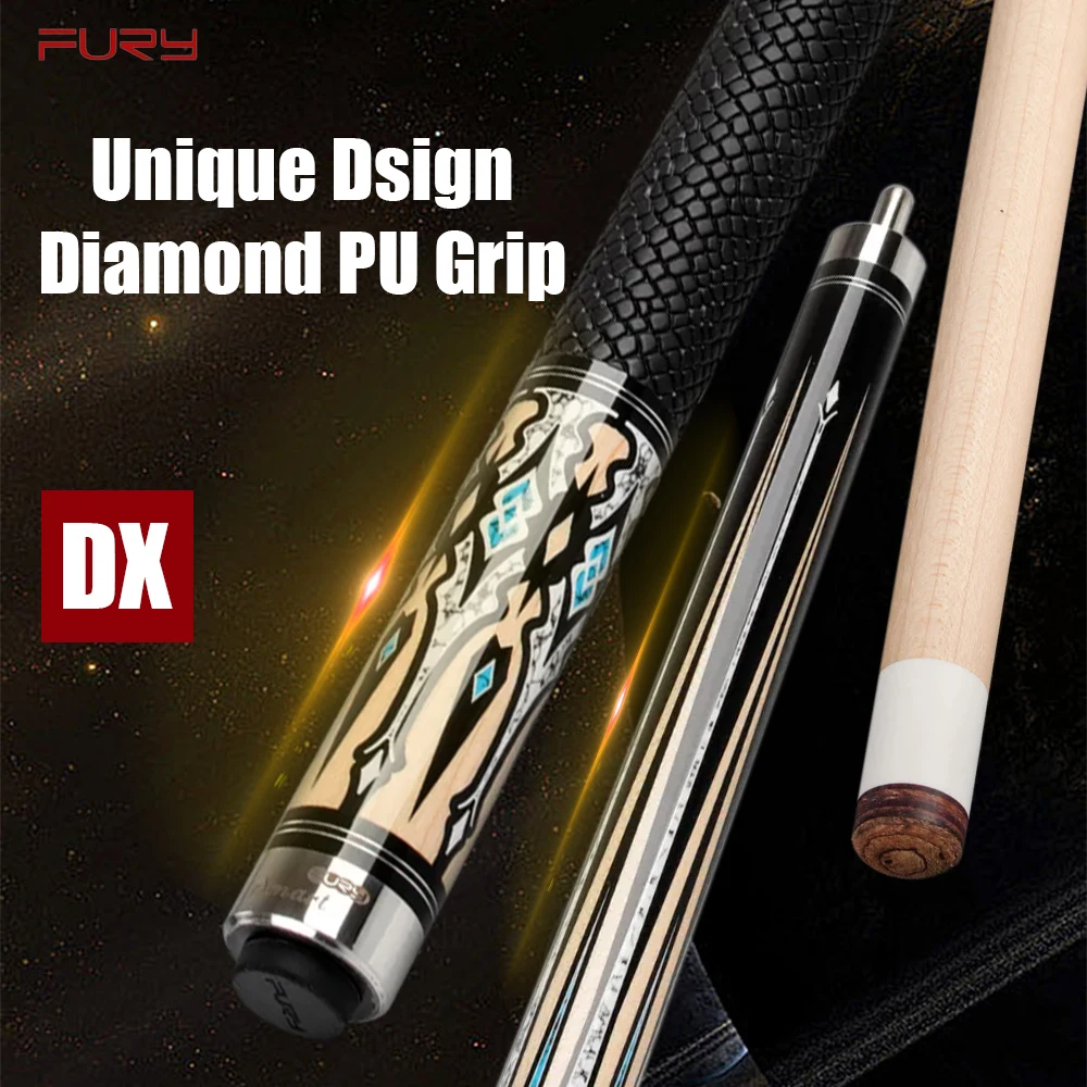 

FURY DX-1/4 Pool Cue 12.5mm Tiger Tip HT2 Maple Shaft XTC Ferrule Quick Joint Billiards Handmade Piano Paint Grip Play Stick Kit