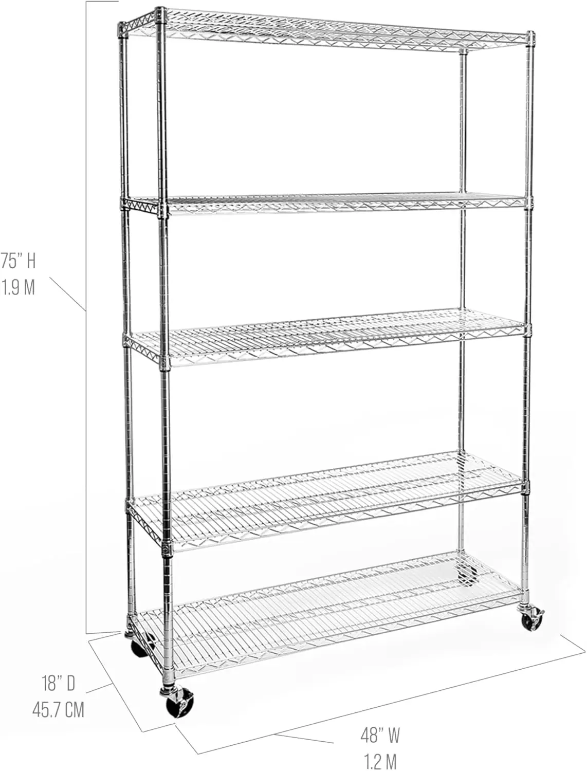 

UltraDurable Heavy Duty NSF Solid Steel Wire Rack Storage Unit Organizer for Garage, Warehouse, Office,