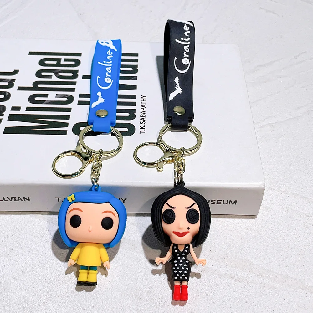 Creative Cartoon Movie Film Action Coraline Figure Doll Model Cute Doll PVC portachiavi ornamento portachiavi ciondolo regali per bambini