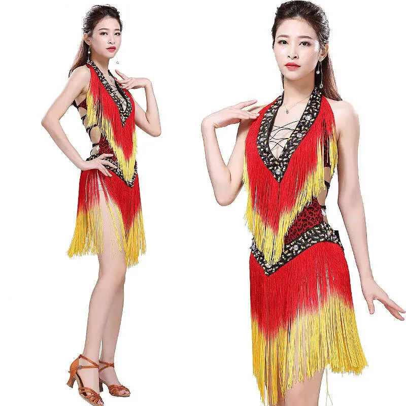 20CM Gradient Trim Tassel Fringe Encrypted Double-Color Ribbon Polyerter Dance Costume Latin Dress Curtain Stage Lace DIY Craft