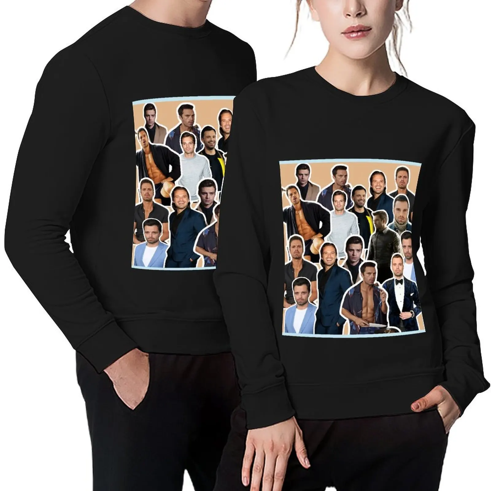 

Sebastian Collage Art Pullover korean style clothes mens clothes blouse men clothing sports sweatshirt man