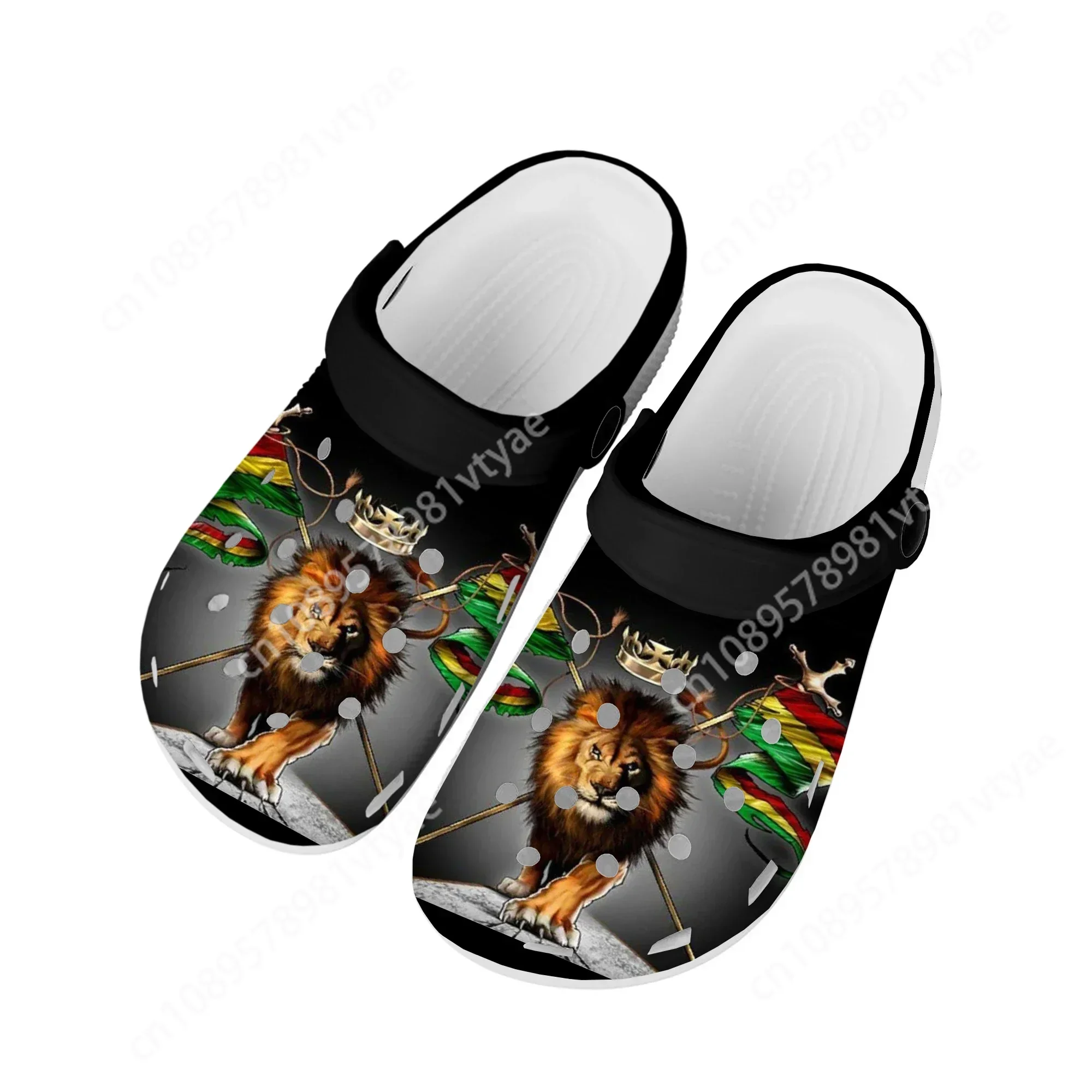 Reggae Rastafarian Rasta Rastafari Lion Of Judah Home Clogs Custom Water Shoes Mens Womens Teenager Shoe Garden Beach Slippers