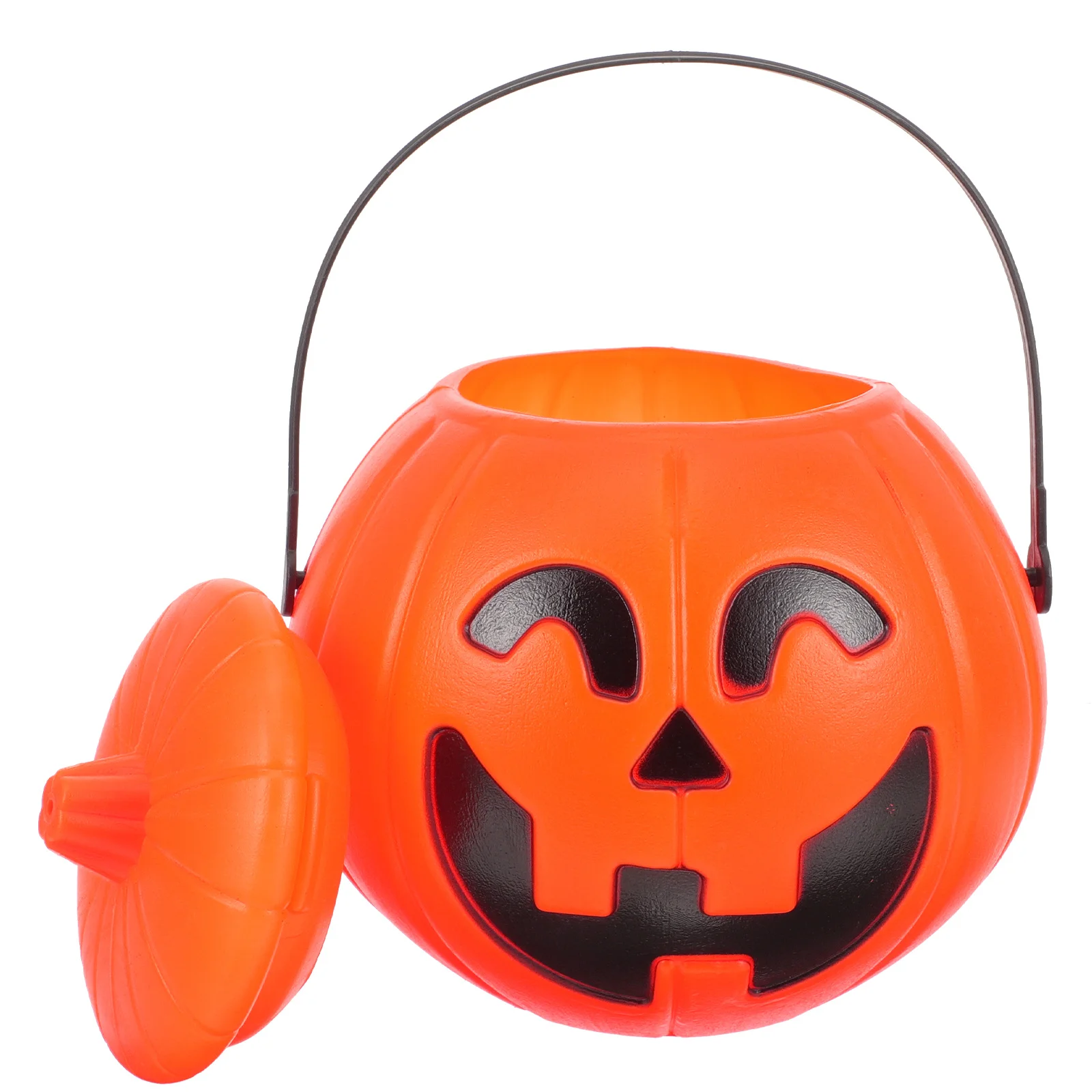 

Portable Pumpkin Design Buckets Halloween Supplies Candy Holder Pot for Parties and Celebrations Kids Treats Halloween Buckets