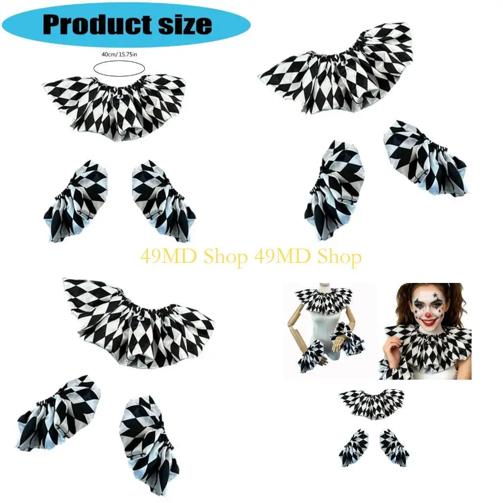 49md-collar-a-cuadros-payaso-para-asistentes-a-fiesta-ajuste-comodo-poliester-poliester-ligero
