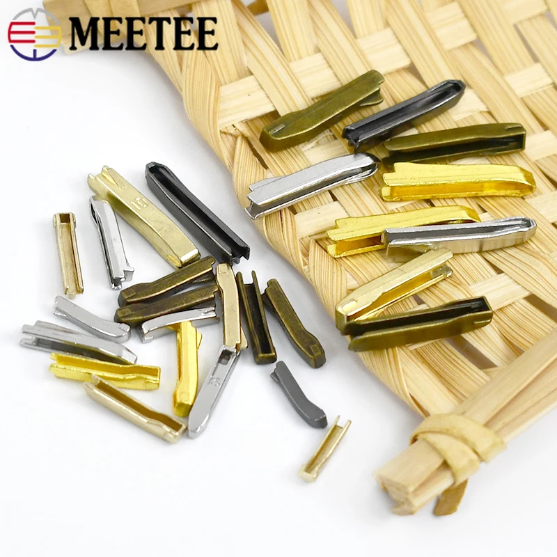 10-50Sets Meetee 3# 5# 8# 10# Zipper Stopper Metal Non-slip End Lock Zippers Latch Repair Kit Tool Bag Two-way Zip Plug Buckle