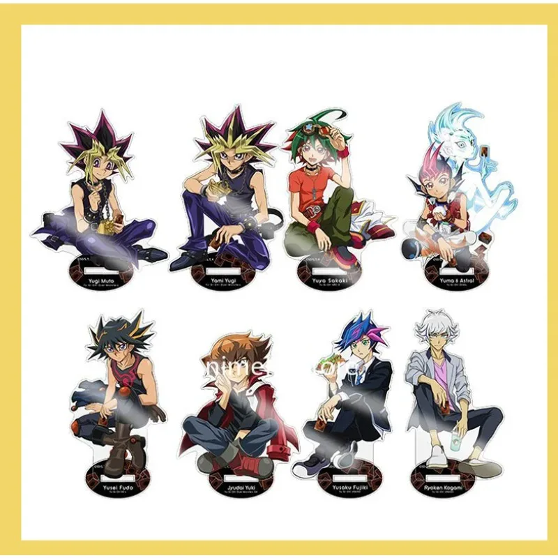 Anime YuGiOh Yugi Muto Kaiba Seto Yuya Sakaki Yusei Fudo Yusaku Fujiki Figure Doll Game Yu-Gi-Oh! Regalo giocattolo modello Stand acrilico