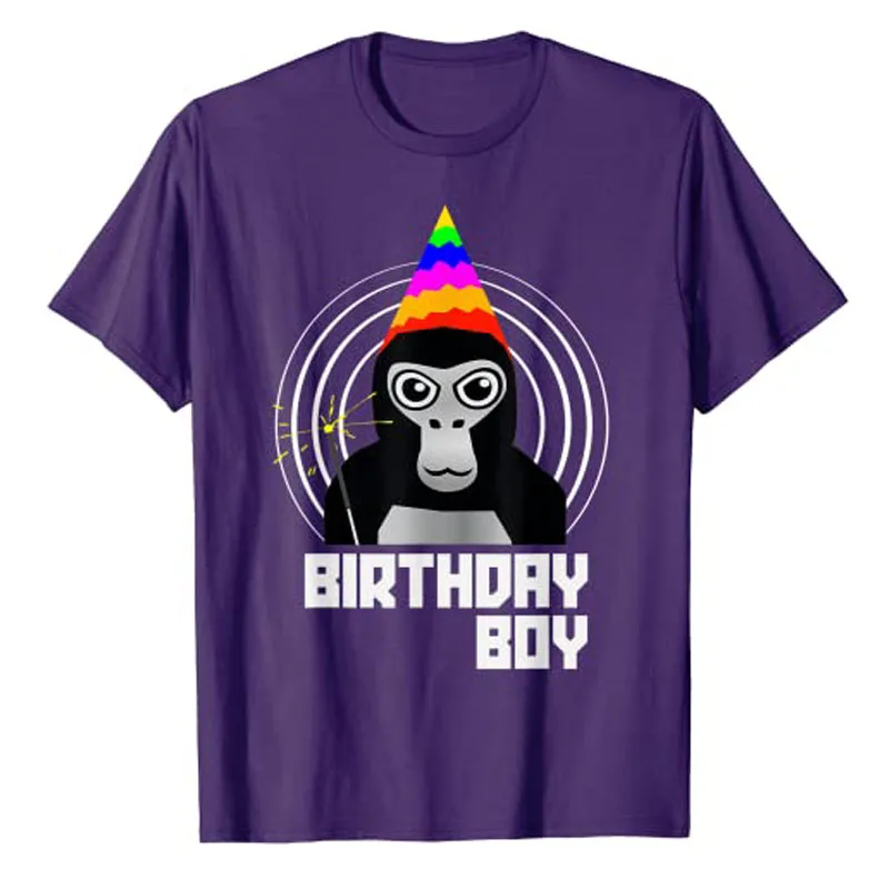 Camiseta con estampado de Gorilla Tag para niño y adolescente, camisa divertida de manga corta con gráfico, ideal para regalo de cumpleaños