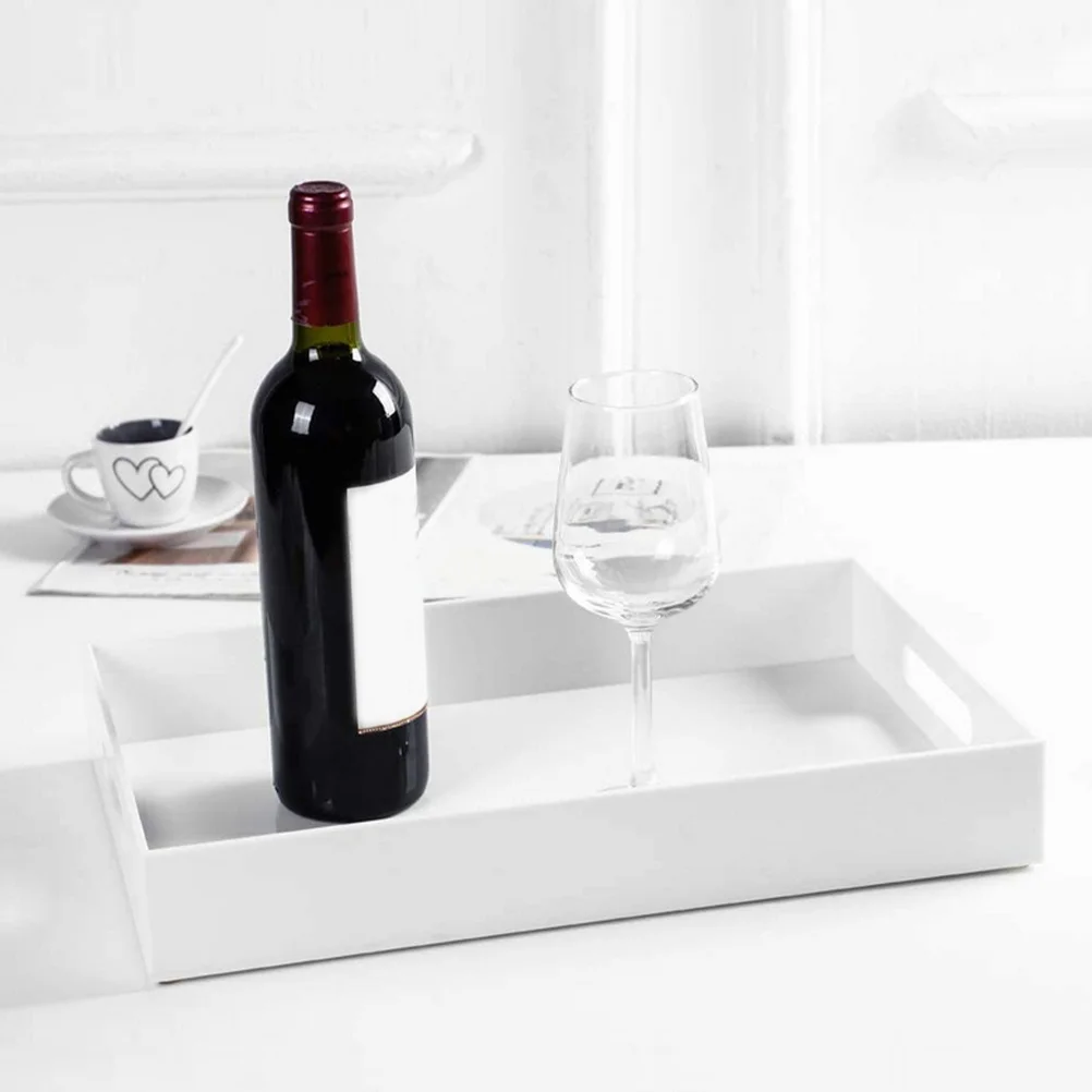 

Acrylic Tray Modern Decorative Organizer Spill Proof Anti-Fall Design for Breakfast Cosmetics Snacks Cheese Platters Party Foods