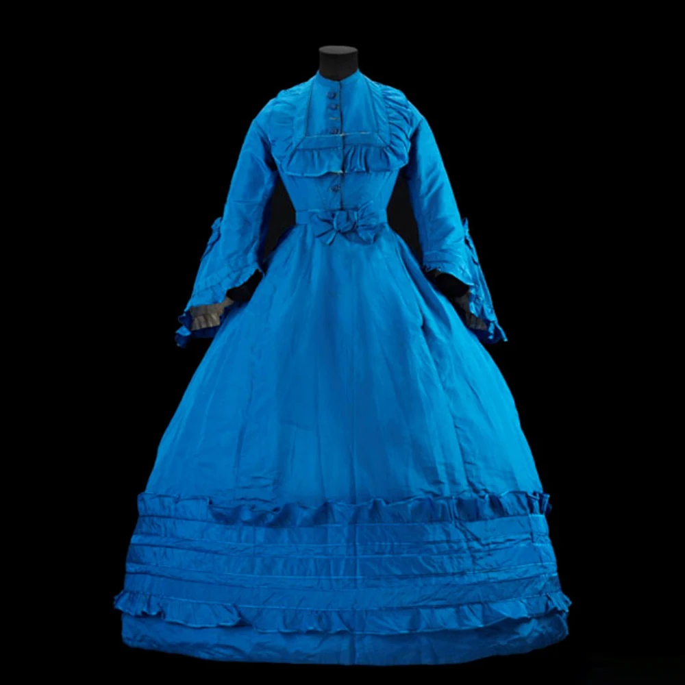 19th Century Scotland Day Dress Historical Victorian Civil War Southern Belle Costume Halloween Christmas Evening Gown