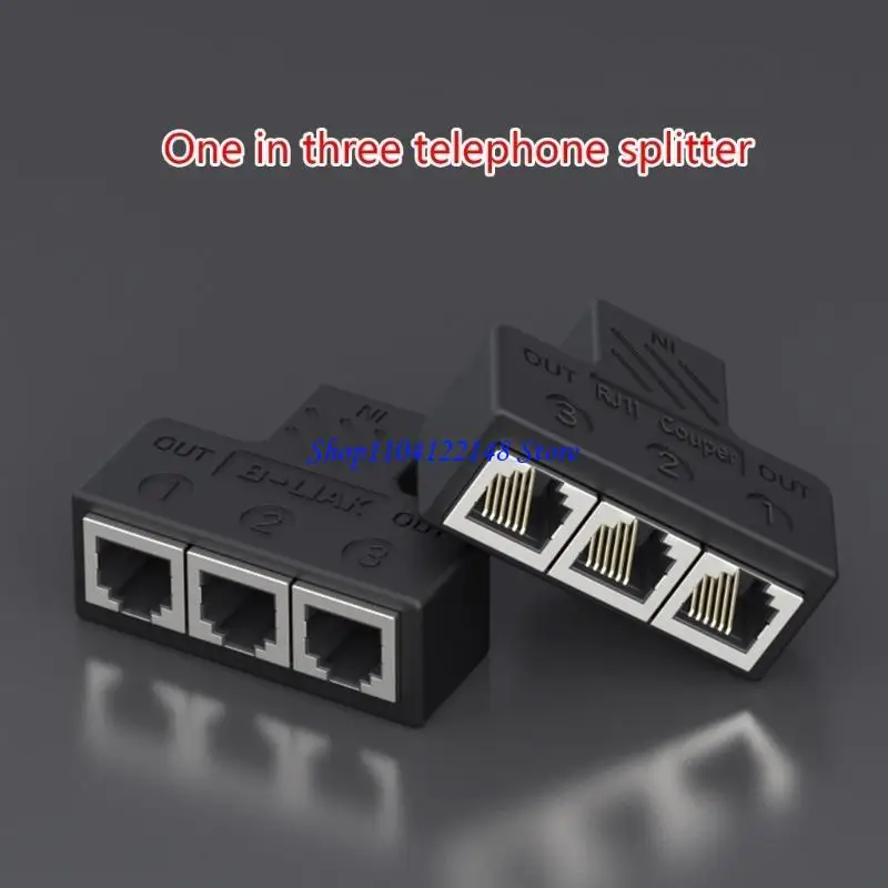 P9FA RJ11 6P6C Telephone Jacks Splitter Three-Outlet Connector Long Lasting Use