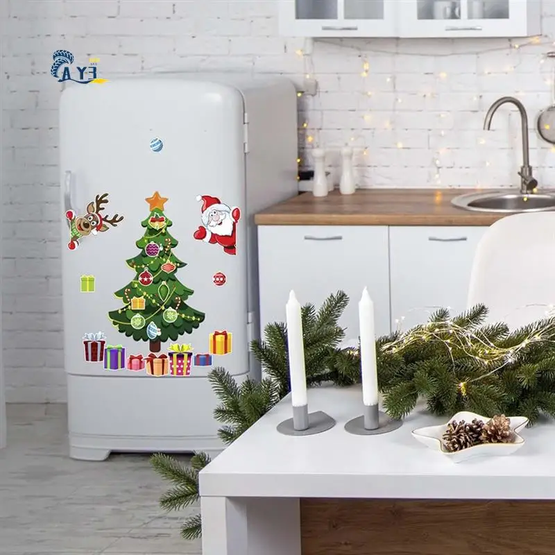 

AY03-Refrigerator Magnetic Christmas Tree Reusable Holiday Decorations, Bright Magnetic Decorations
