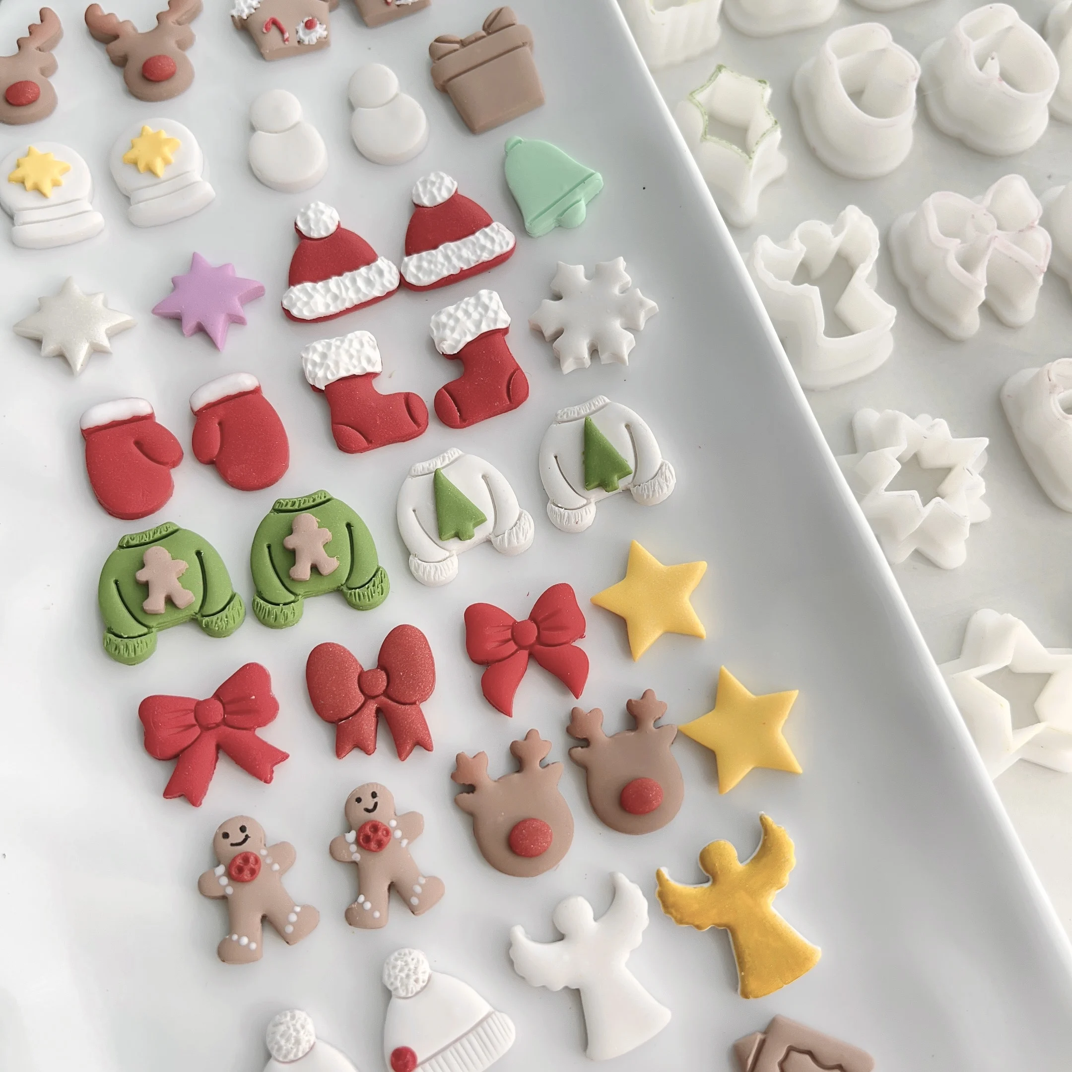 Formy seria bożonarodzeniowa/Święty mikołaj/choinki/gliniane formy kolczyki DIY wyrobu gliny foremki do wycinania miękka glina narzędzi