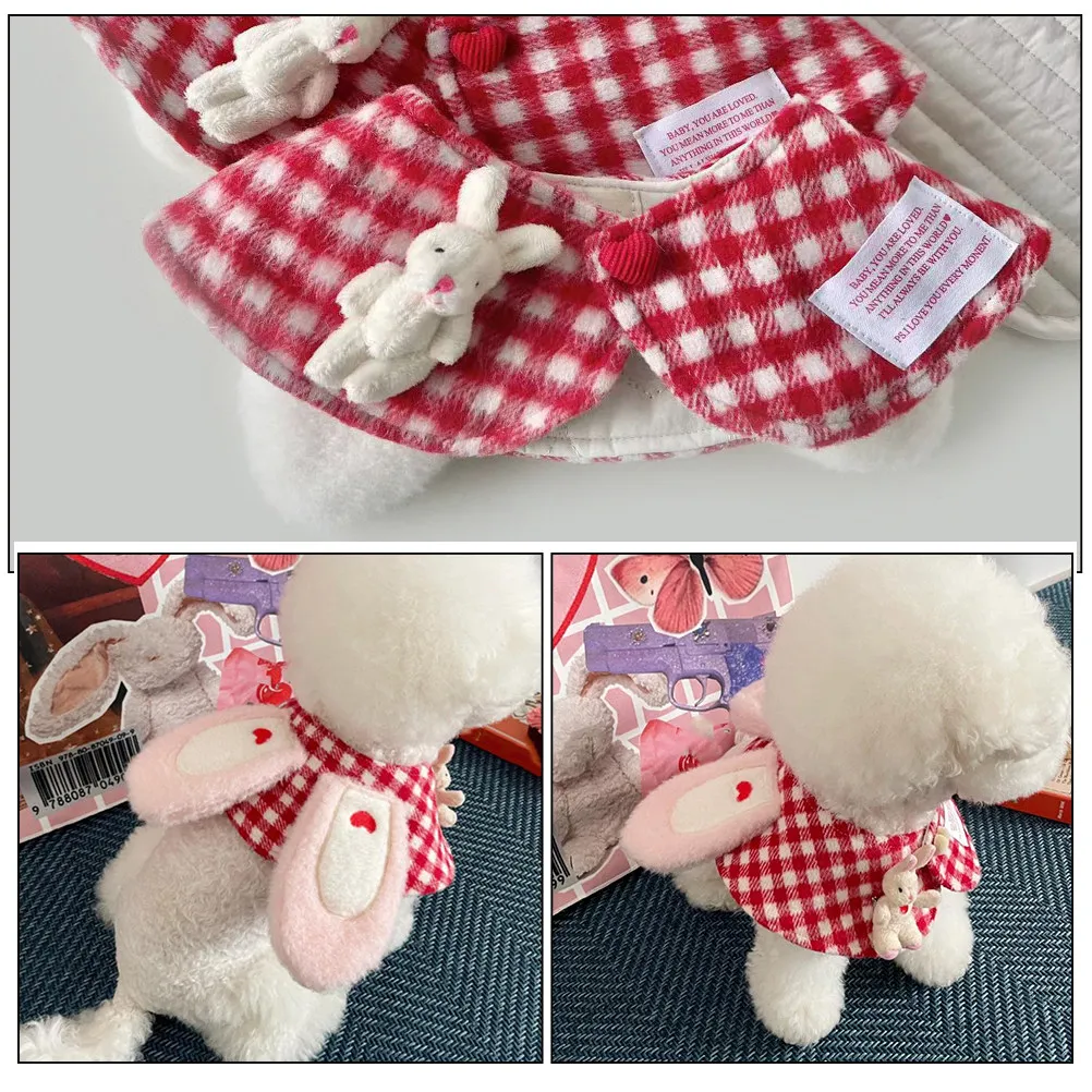 Adorable Easter Bunny Themed Pet Neckerchief Cat Dog Adjustable Comfortable Cotton Bib Scarf Festive Celebration Costume