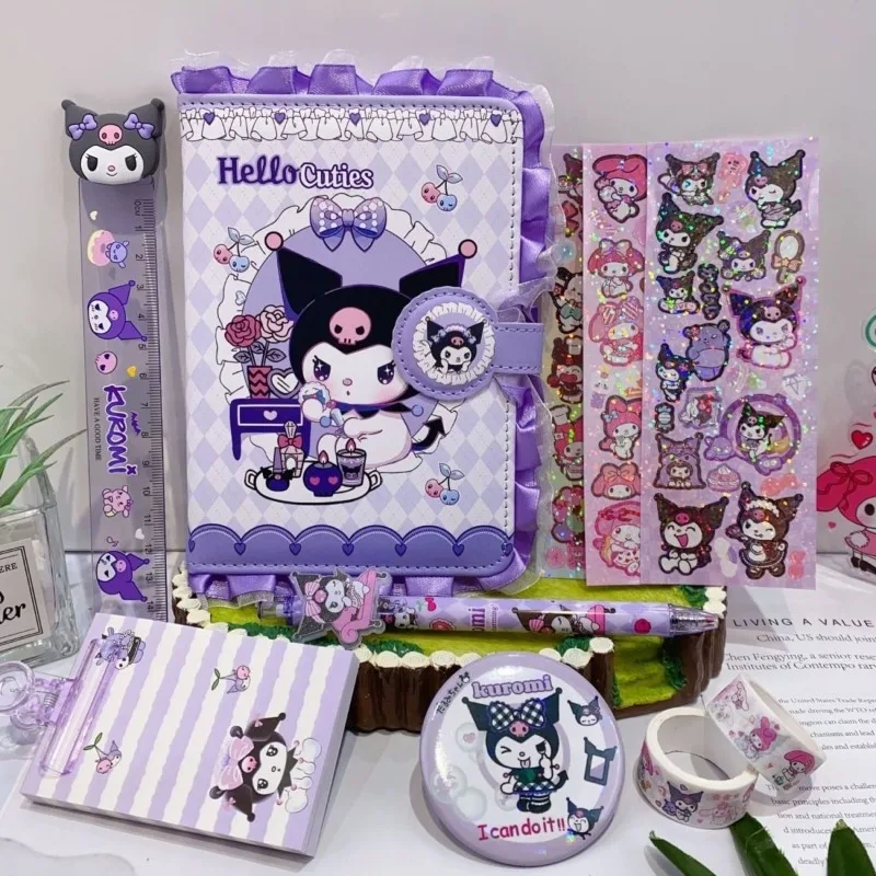 

Sanrio Hello Kitty Kuromi My melody Cinnamoroll Cute Portable Set Ledger Gift Pack Elementary School Gift Stationery Wholesale
