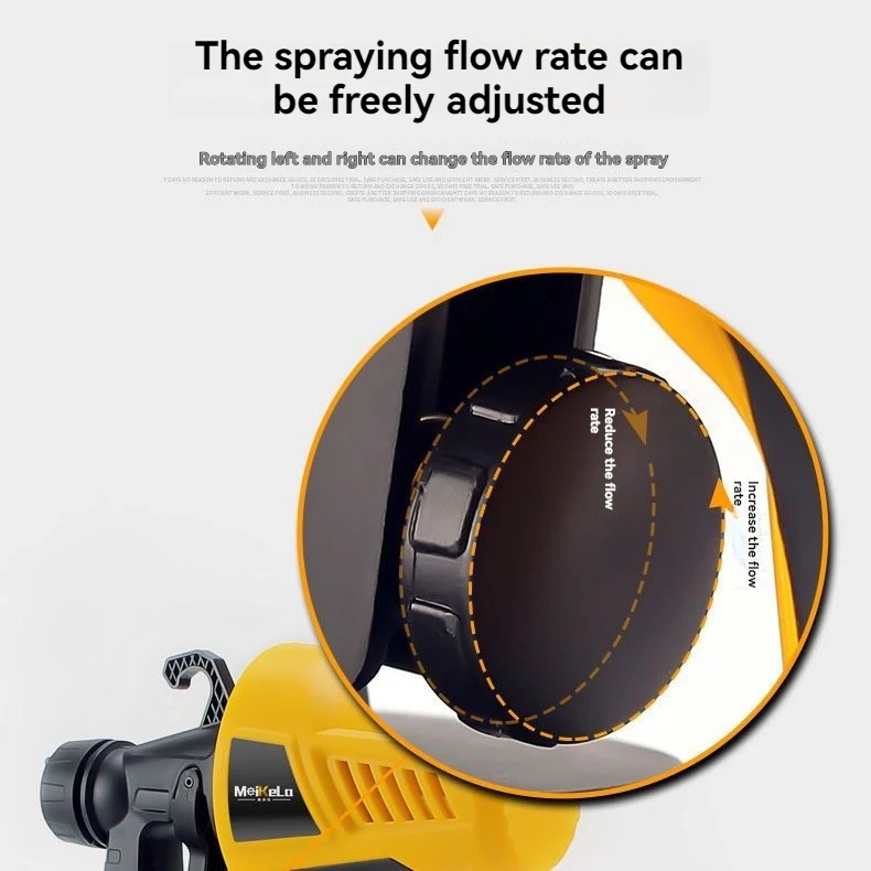 Cordless Paint Sprayer Yellow and Red Single Handheld Home Paint Sprayer Electric Spray Gun